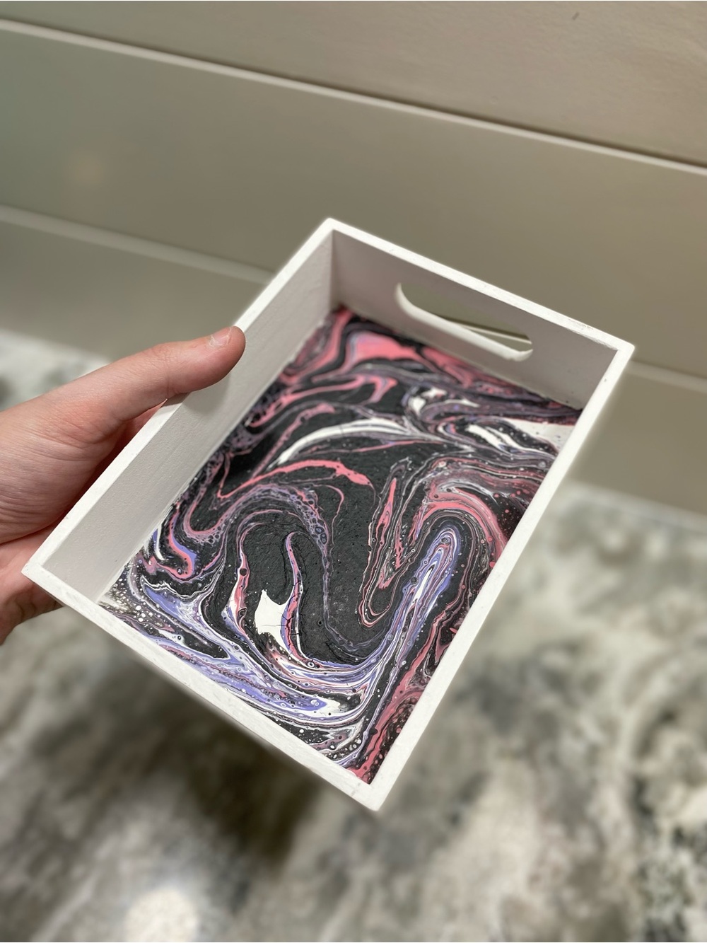 Abstract Swirl Pink Tray - Picture 6 of 10